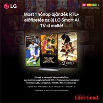 1 hónap ajándék RTL+ Premium előfizetés az új LG Smart AI TV-d mellé