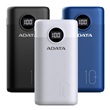 Adata AP10000QCD-DGT-CBK Powerbank 10000mAh, fekete