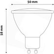 Avide ABGU10CW-7W-AP LED SPOT izzó ALU+PLASTIC 7W GU10 CW 6400K