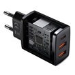 Baseus CCXJ-E01 kompakt hálózati gyorstöltő 2x USB-A és 1x USB-C csatlakozóval, 30 W