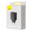 Baseus CCXJ-E01 kompakt hálózati gyorstöltő 2x USB-A és 1x USB-C csatlakozóval, 30 W