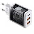 Baseus CCXJ-E02 hálózati kompakt gyorstöltő, 2xUSB, USB-C, PD, 3A, 30 W, fehér