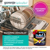 Gorenje mosogatógépek ráadás 3 hónapra elegendő Finish kapszulával