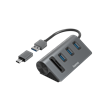 Hama 200140 USB 3.2 GEN1 HUB (3xUSB PORT) + TYPE-C OTG adapter, kártyaolvasó kombó