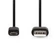 Nedis CCGL60500BK20 USB-A/micro USB-B kábel, 2 m, fekete