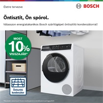 Öntisztító kondenzátoros Bosch szárítógépek 10% pénzvisszatérítéssel