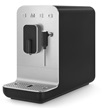SMEG BCC12BLMEU automata kávéfőző, Medium, szálcsiszolt alumínium front, tejhabosító funkció, fekete