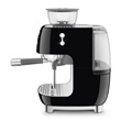 SMEG EGF03BLEU őrlővel kombinált espresso kávéfőző, retro, fekete