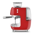 SMEG EGF03RDEU őrlővel kombinált espresso kávéfőző, retro, piros